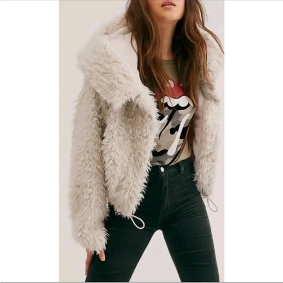 Free People One Zuri Parka Fuzzy Teddy Hooded Jacket Cream Sz S/P - Picture 3 of 14